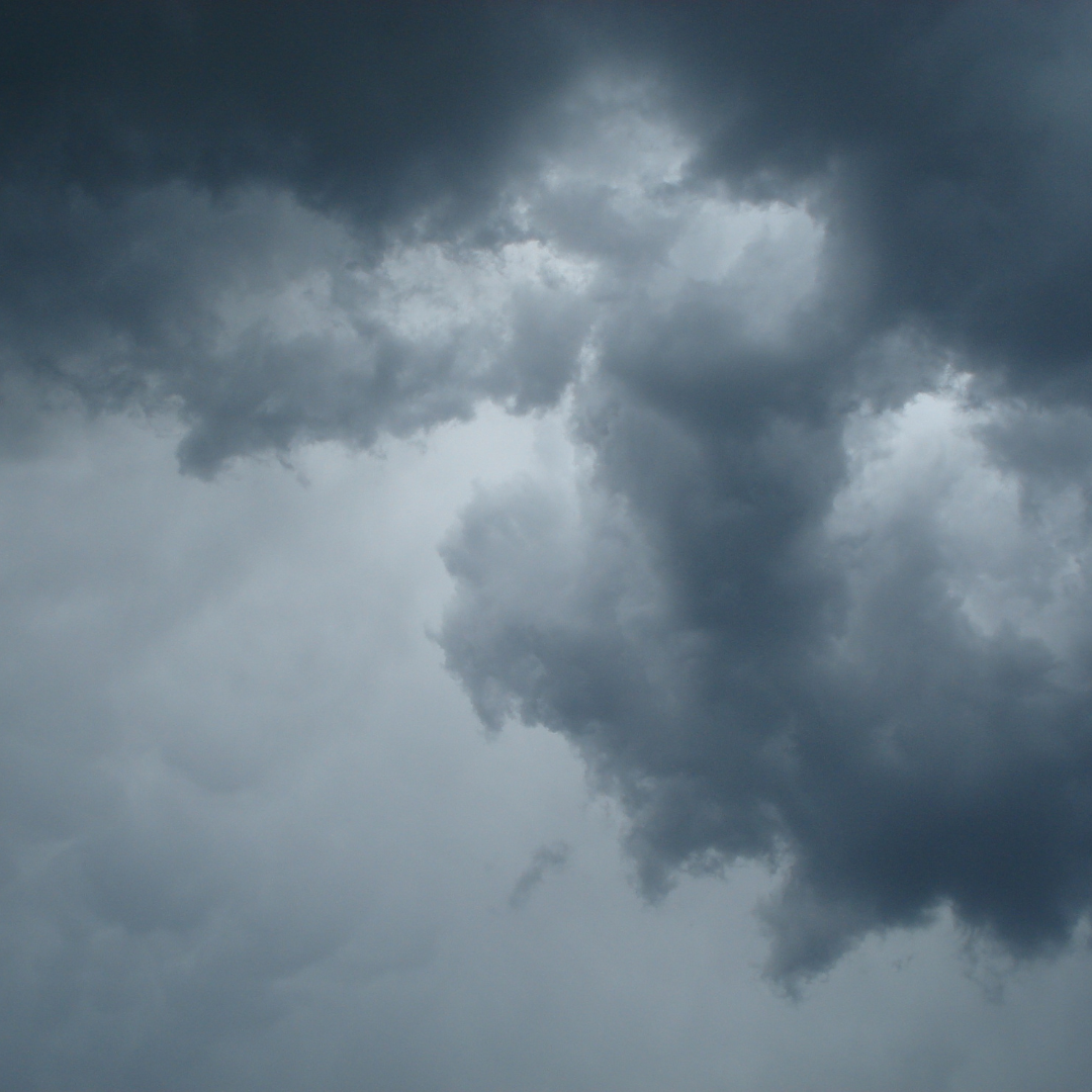 Grey clouds in a stormy sky