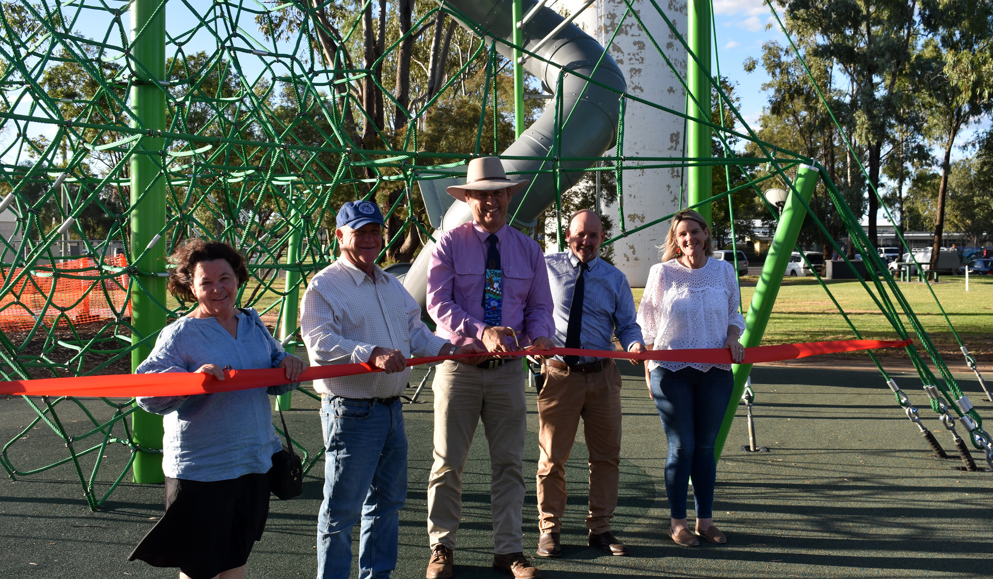 Mitchell memorial park reopening ribbon cut