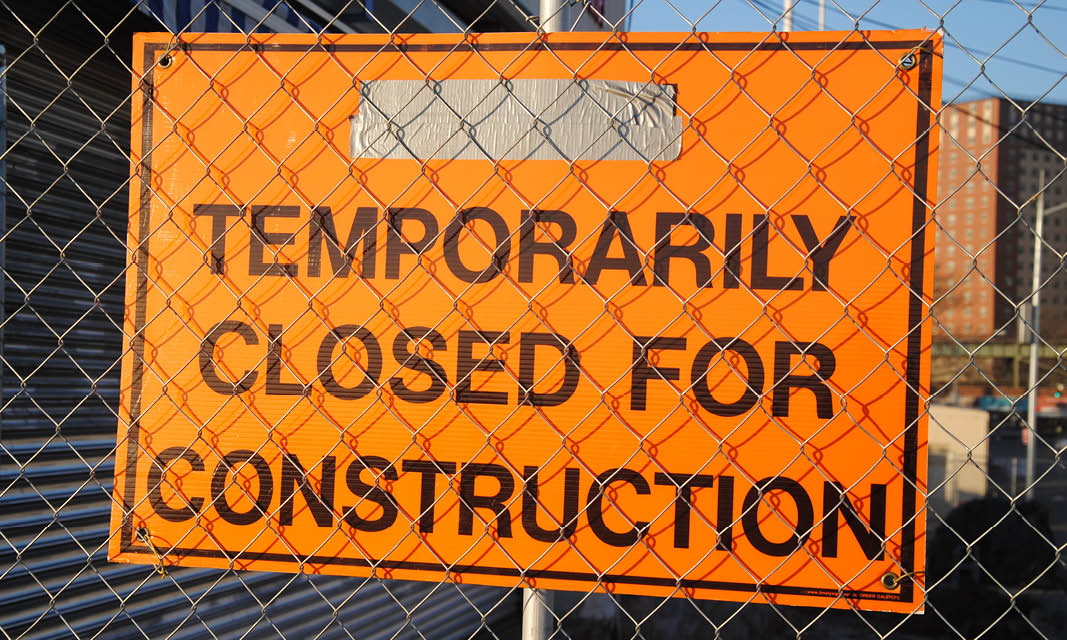 Temporarily closed for construction 1